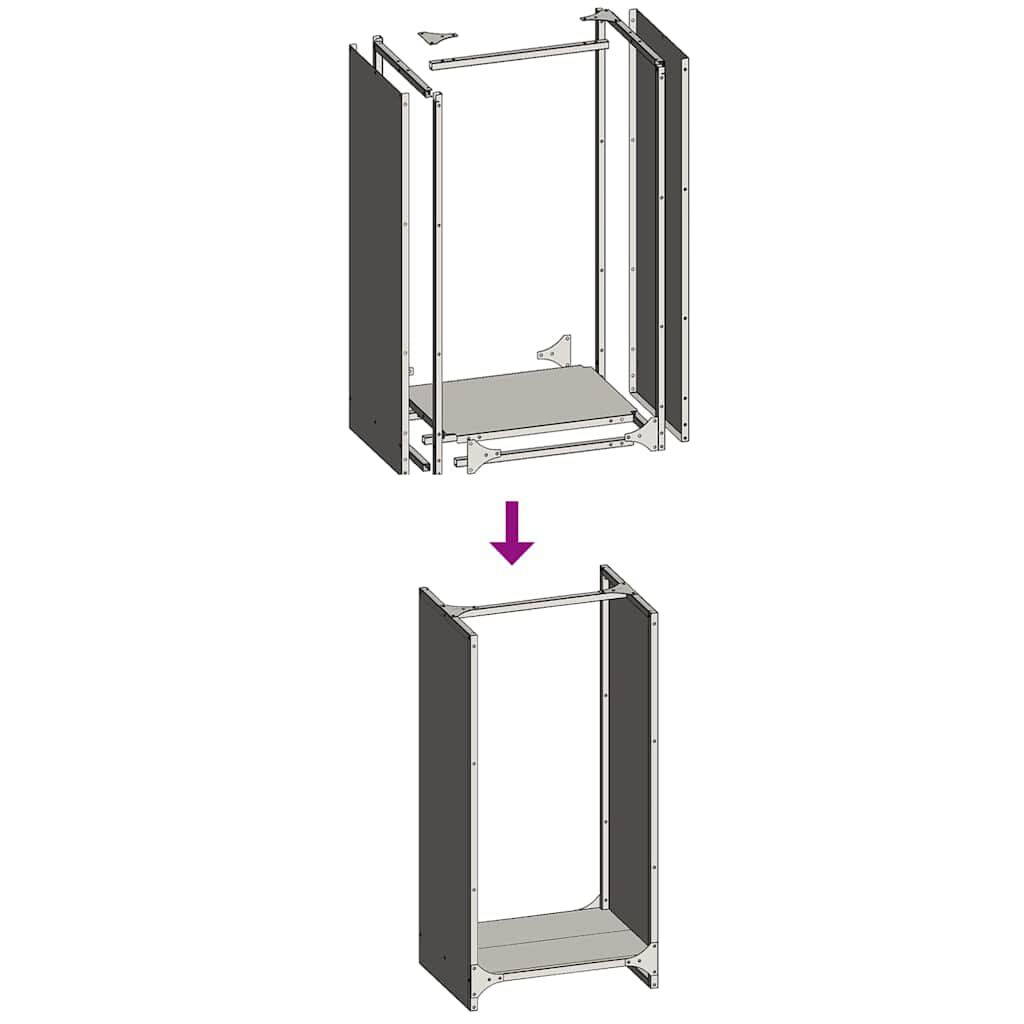 vidaXL Ράφι Καυσόξυλων Μαύρο 40x30x80 εκ. Χάλυβας ψυχρής έλασης