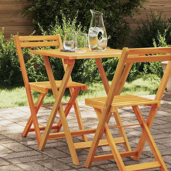 vidaXL Αναδιπλούμενο Τραπέζι Κήπου Φυσικό 60 x 60 x 72 cm