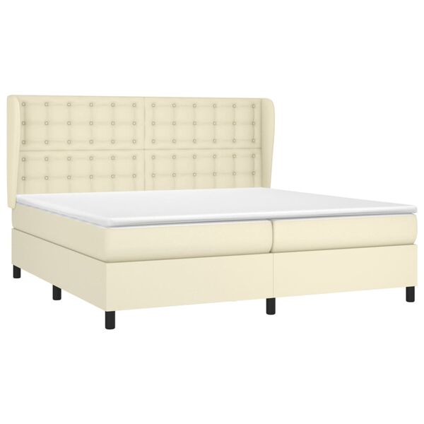 vidaXL &Kappa;&rho;&epsilon;&beta;ά&tau;&iota; Boxspring &mu;&epsilon; &Sigma;&tau;&rho;ώ&mu;&alpha; &Kappa;&rho;&epsilon;&mu; 200x200 &epsilon;&kappa;. &Sigma;&upsilon;&nu;&theta;&epsilon;&tau;&iota;&kappa;ό &Delta;έ&rho;&mu;&alpha;