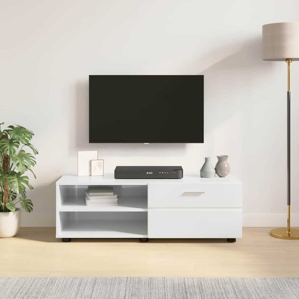 vidaXL Ντουλάπι TV με συρτάρι Γκρι σκυροδέματος 100.5 x 39 x 30 εκ