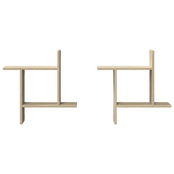 vidaXL Ραφιέρες Τοίχου 2 τεμ. Sonoma Δρυς 50x12x50 εκ. από Επεξ. Ξύλο