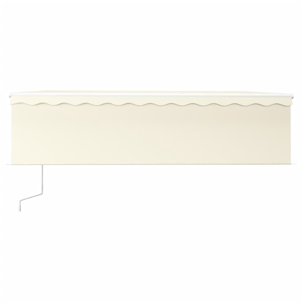 vidaXL Τέντα Αυτόματη με Σκίαστρο/LED/Αισθ. Ανέμου Κρεμ 5 x 3 μ.