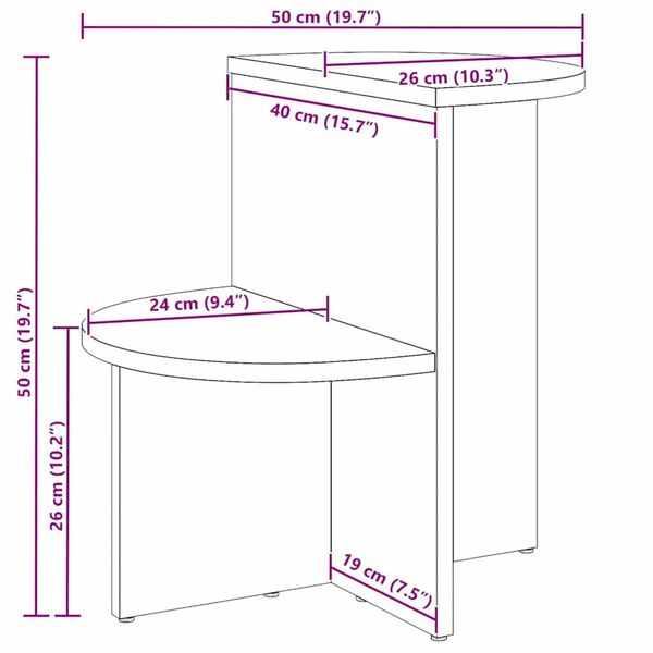 vidaXL Τραπεζάκι Πλευράς Λευκό 50 x 40 x 50 εκ Μασίφ ξύλο πεύκου
