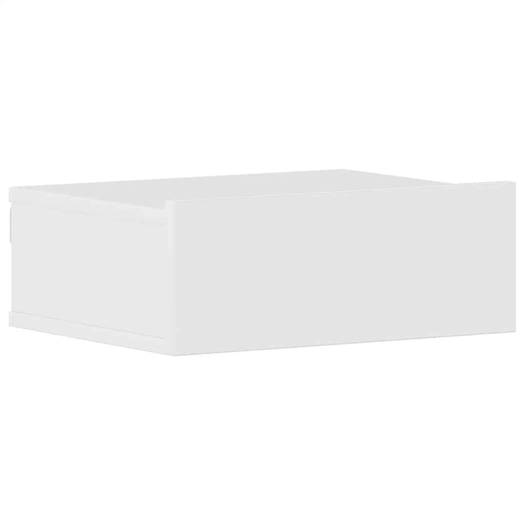 vidaXL Κομοδίνα Κρεμαστά 2 τεμ. Γυαλ. Λευκό 40x30x15εκ. από Επεξ. Ξύλο