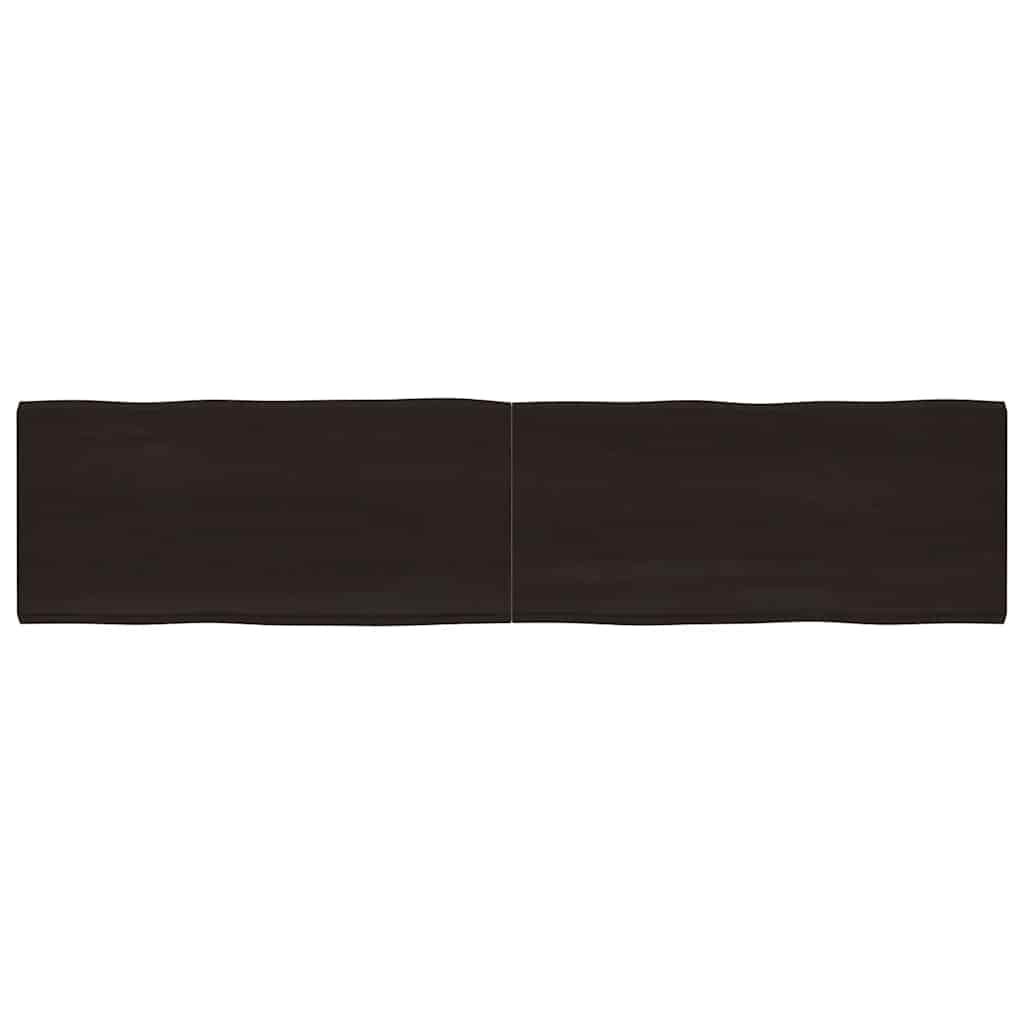 vidaXL Επιφ Τραπεζιού Αν Καφέ 220x50x(2-6)εκ.Ακατέργ. Μασίφ Ξύλο Δρυός