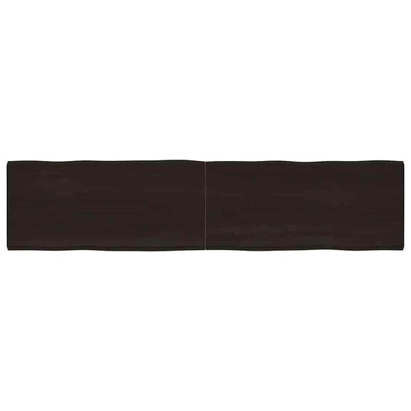 vidaXL Επιφ Τραπεζιού Αν Καφέ 220x50x(2-6)εκ.Ακατέργ. Μασίφ Ξύλο Δρυός