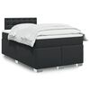 vidaXL Κρεβάτι Boxspring με Στρώμα Μαύρο 120x190εκ.από Συνθετικό Δέρμα
