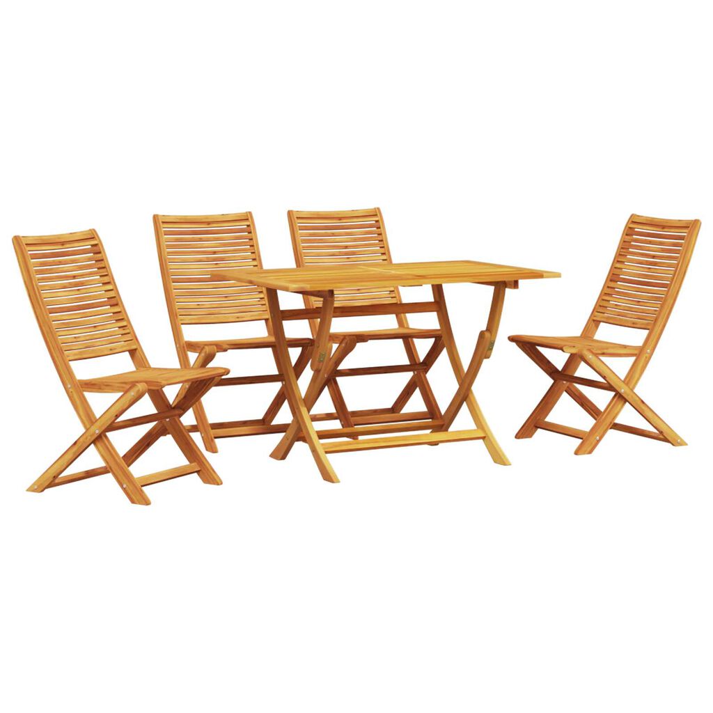 vidaXL Σέτ φαγητού για κήπο 5 pcs Καφέ Μασίφ ξύλο ακακίας