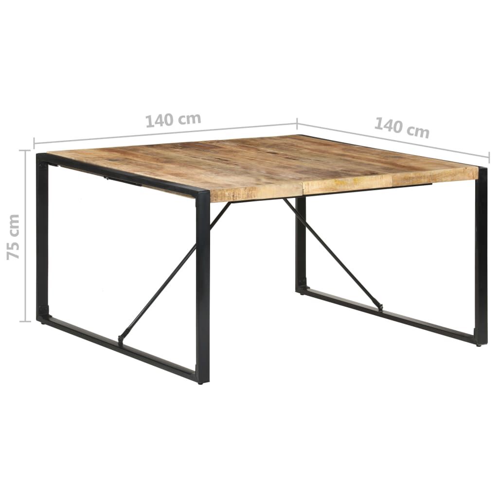 vidaXL Τραπεζαρία 140 x 140 x 75 εκ. από Ακατέργαστο Ξύλο Μάνγκο