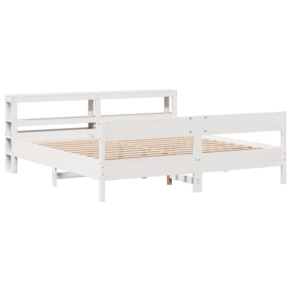 vidaXL Σκελετός Κρεβ. Χωρίς Στρώμα Λευκό 180x200 εκ Μασίφ Πεύκο