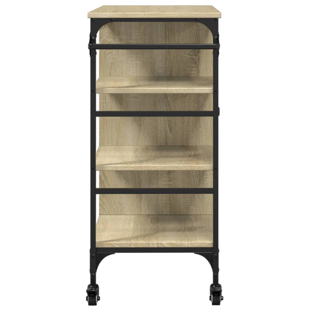 vidaXL Τρόλεϊ Κουζίνας Sonoma Δρυς 87,5x38,5x84,5 εκ. Επεξ. Ξύλο