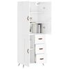 vidaXL Ντουλάπι Γυαλιστερό Λευκό 69,5x34x180 εκ. Επεξεργασμένο Ξύλο