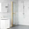 vidaXL Τοίχος ντους Walk-in Χρυσό και διαφανές 90 x 190 cm
