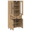 vidaXL Highboard με συρτάρι 2 pcs Artisan Oak Σύνθετο Ξύλο και Γυαλί