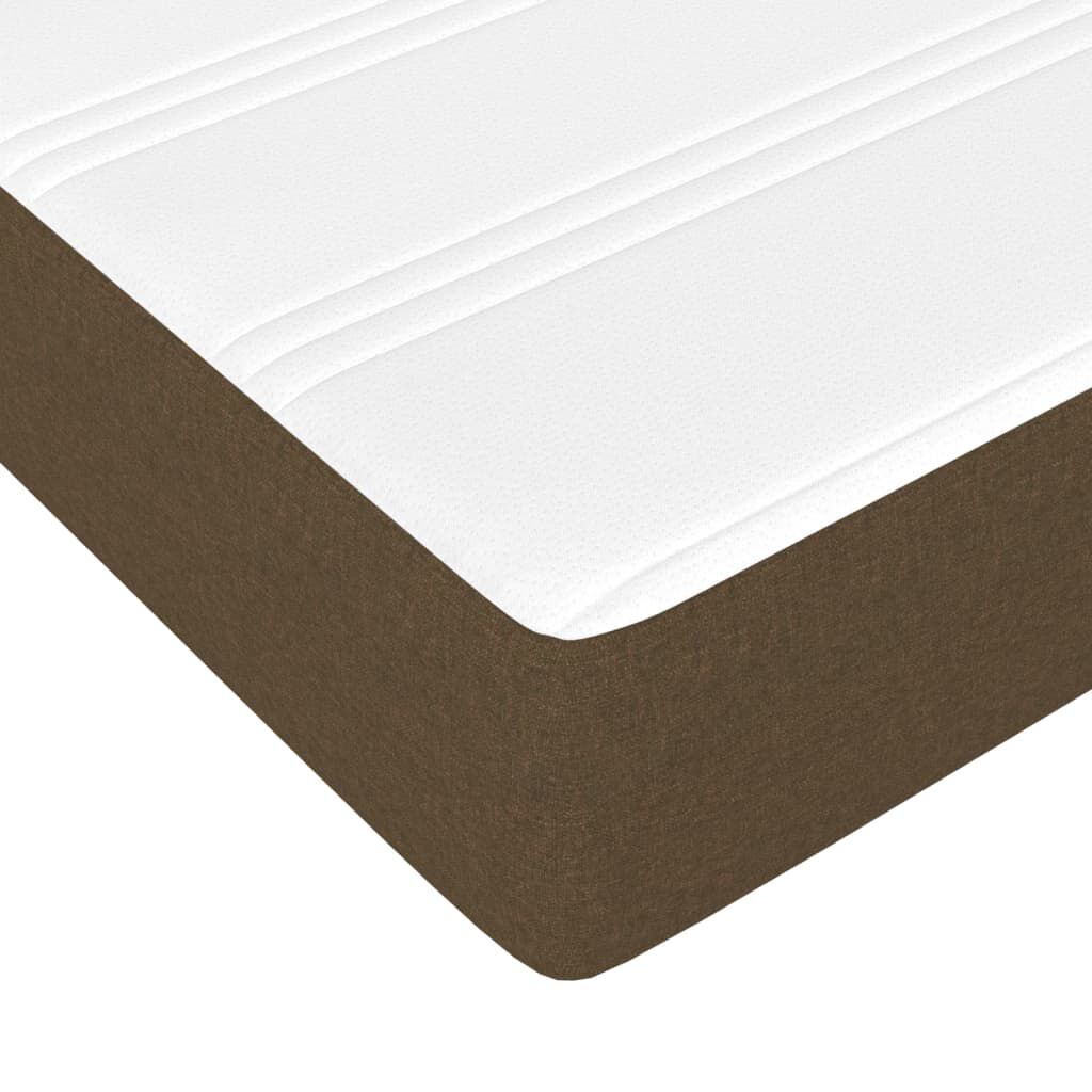 vidaXL Κρεβάτι Boxspring με Στρώμα Σκούρο Καφέ 140x200 εκ Υφασμάτινο