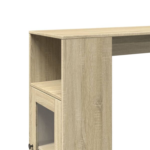 vidaXL Τραπέζι Μπαρ με Ράγες Sonoma Δρυς 101x40x103,5 εκ Επεξεργ. Ξύλο