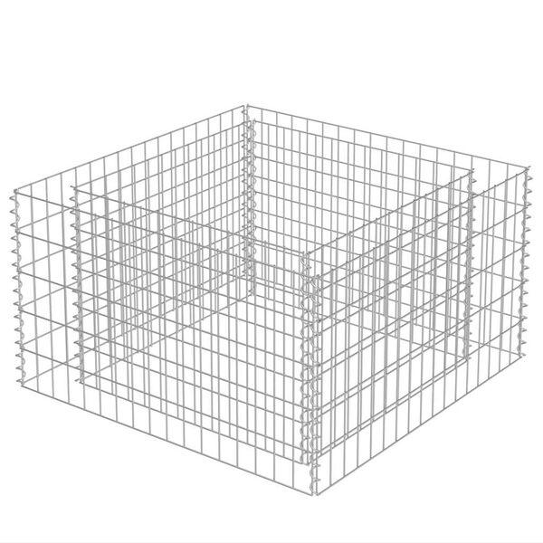 vidaXL Συρματοκιβώτιο-Γλάστρα Υπερυψωμένη 90x90x50 εκ. Γαλβ. Χάλυβας