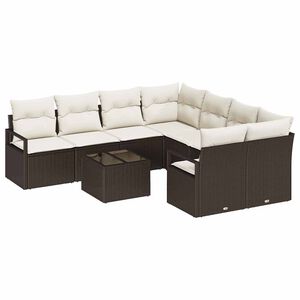 vidaXL &Sigma;&epsilon;&tau; &Kappa;&alpha;&nu;&alpha;&pi;έ &mu;&epsilon; &mu;&alpha;&xi;&iota;&lambda;ά&rho;&iota; 9 pcs &Kappa;&alpha;&phi;έ &kappa;&alpha;&iota; &Kappa;&rho;έ&mu;&alpha; &sigma;&upsilon;&nu;&theta;&epsilon;&tau;&iota;&kappa;ό &rho;&alpha;&tau;ά&nu;