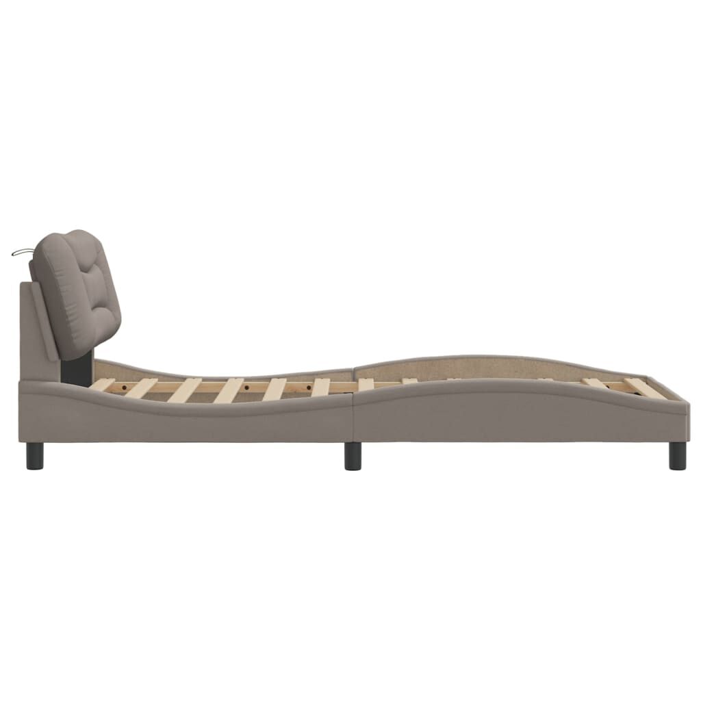 vidaXL Σκελετός Κρεβατιού Χωρίς Στρώμα Taupe 80x200 εκ. Υφασμάτινο