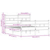 vidaXL Σκελετός Κρεβ. Χωρίς Στρώμα Καφέ Δρυς 150x200 εκ. Μεταλλικό