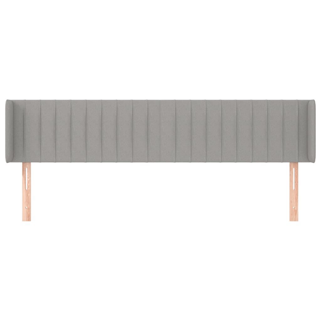 vidaXL Κεφαλάρι με Πτερύγια Ανοιχτό Γκρι 183x16x78/88 εκ. Υφασμάτινο