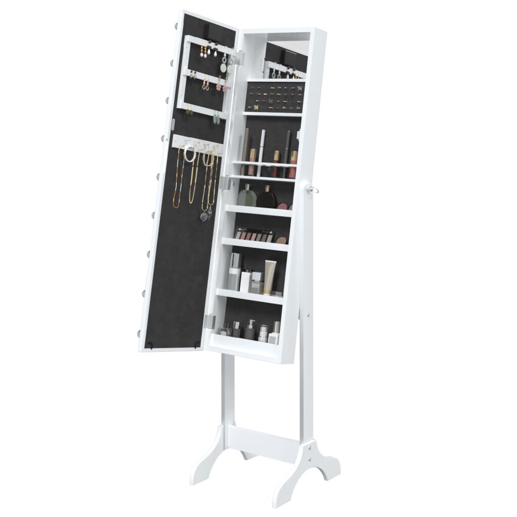 vidaXL Καθρέφτης Επιδαπέδιος με LED Λευκός 34 x 37 x 146 εκ.