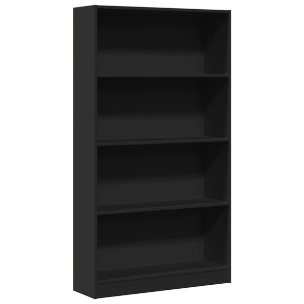 vidaXL Βιβλιοθήκη Μαύρη 80x24x143 εκ. από Επεξεργασμένο Ξύλο