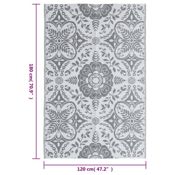 vidaXL Χαλί εξωτερικού χώρου ARAKIL ανοιχτό γκρι 120x180 cm PP