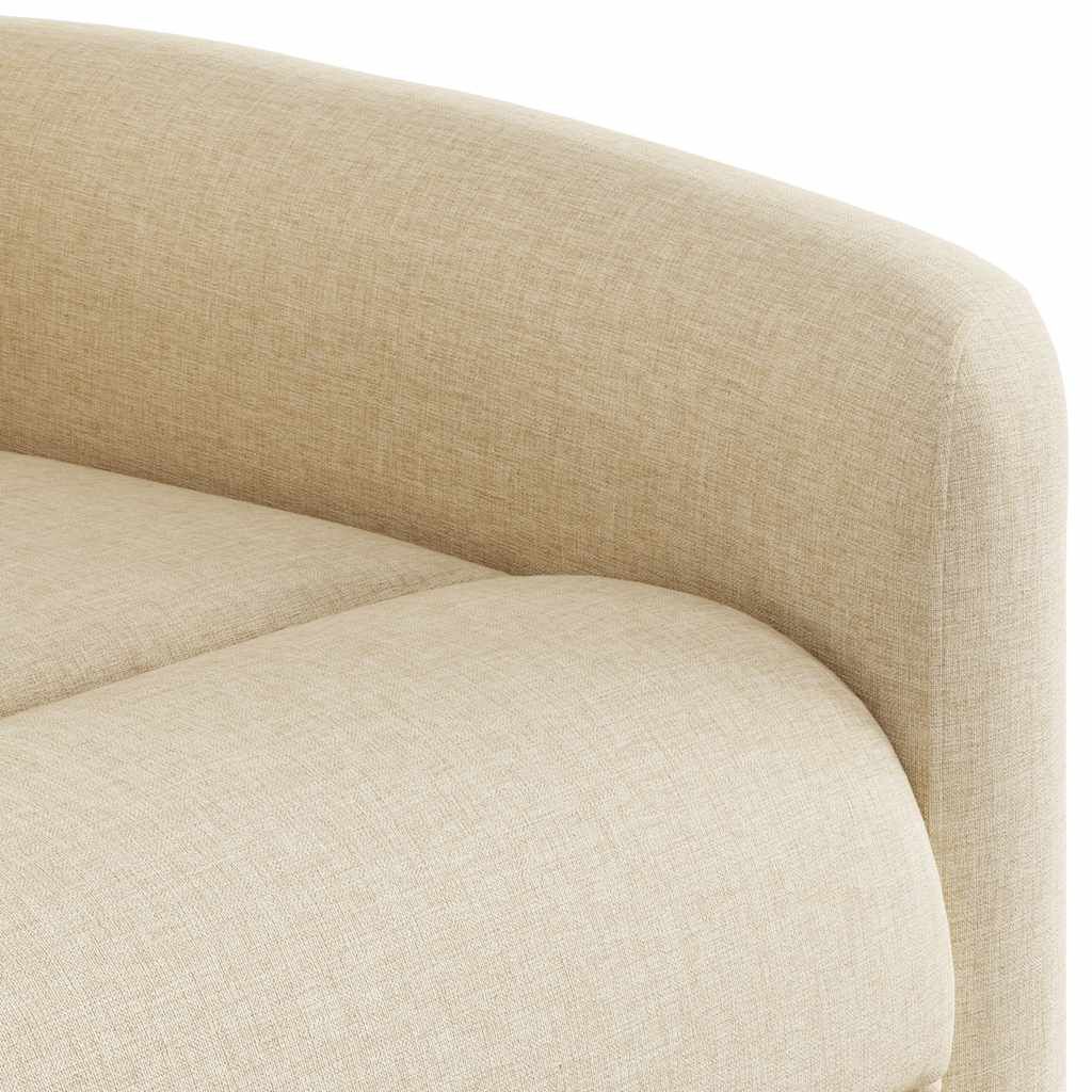 vidaXL Πολυθρόνα Μασάζ Ανακλινόμενη Ηλεκτρική Κρεμ Υφασμάτινη