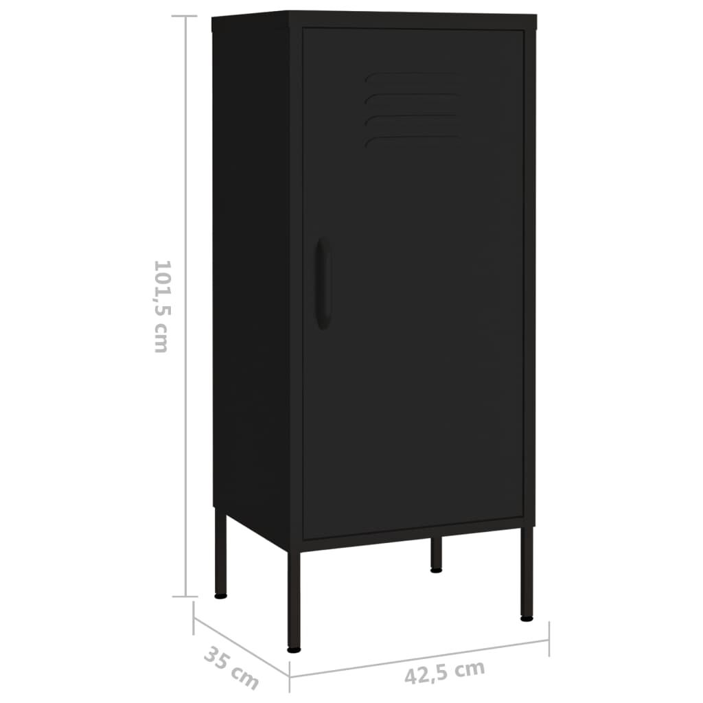 vidaXL Ντουλάπι Αποθήκευσης Μαύρο 42,5x35x101,5 εκ. από Ατσάλι
