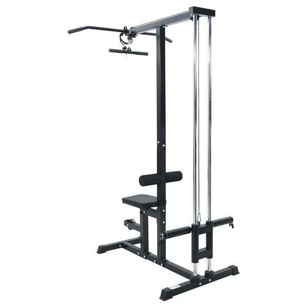 vidaXL Μηχάνημα έλξεων πλάτης Μαύρο 110 x 70 x 187 εκ.