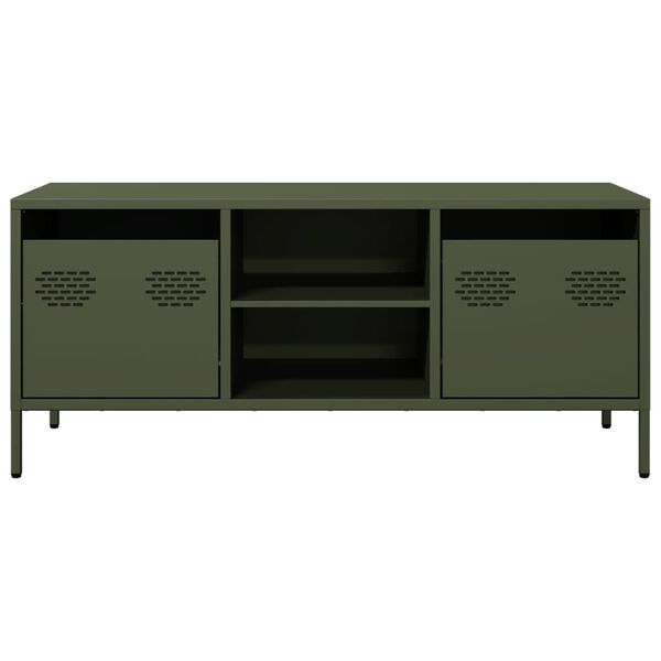 vidaXL Έπιπλο Τηλεόρασης Λαδί 101,5x39x43,5 εκ. Ατσάλι Ψυχρής Έλασης