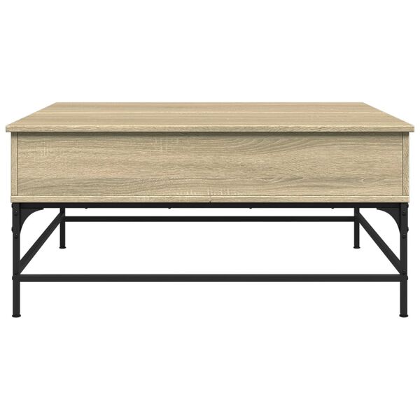 vidaXL Τραπεζάκι Σαλονιού Sonoma Δρυς 95x95x45 εκ Επεξ. Ξύλο + Μέταλλο