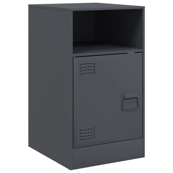 vidaXL Κομοδίνο Ανθρακί 34,5x39x62 εκ. από Χάλυβα