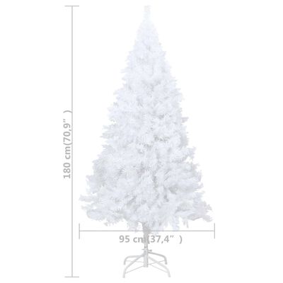 vidaXL Χριστουγεν. Δέντρο Προφωτισμένο Τεχνητό Μπάλες Λευκό 180εκ PVC