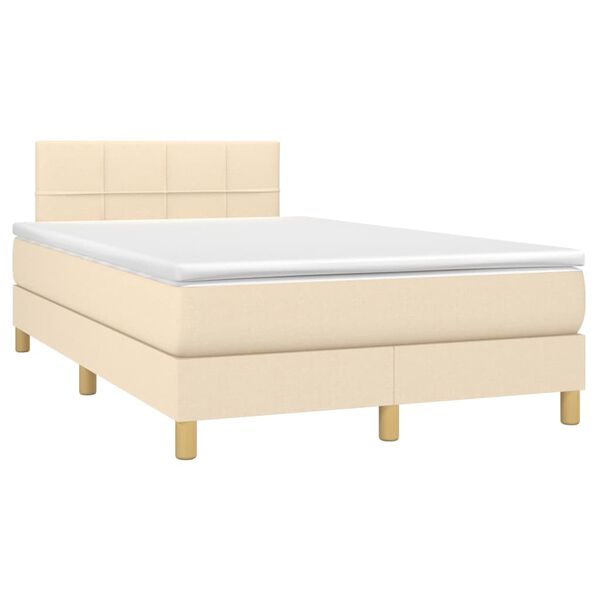 vidaXL &Kappa;&rho;&epsilon;&beta;ά&tau;&iota; Boxspring &mu;&epsilon; &Sigma;&tau;&rho;ώ&mu;&alpha; & LED &Kappa;&rho;&epsilon;&mu; 120x200 &epsilon;&kappa;. &Upsilon;&phi;&alpha;&sigma;&mu;ά&tau;&iota;&nu;&omicron;