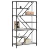 vidaXL Βιβλιοθήκη Γκρι Sonoma 91 x 36 x 176 εκ. Επεξεργ. Ξύλο / Ατσάλι