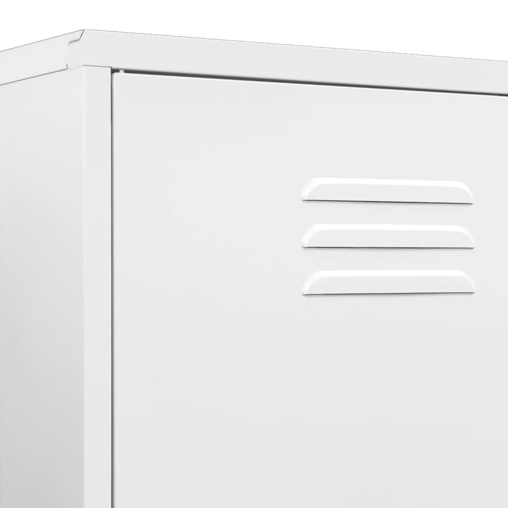vidaXL Ντουλάπα Λευκή 90 x 50 x 180 εκ. από Ατσάλι