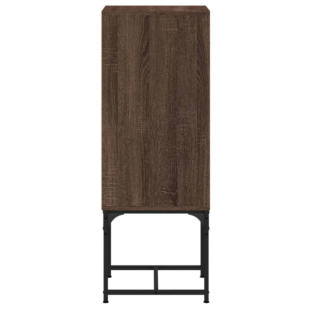 vidaXL Βοηθητικό Ντουλάπι Καφέ Δρυς 35x37x100 εκ. Γυάλινες Πόρτες