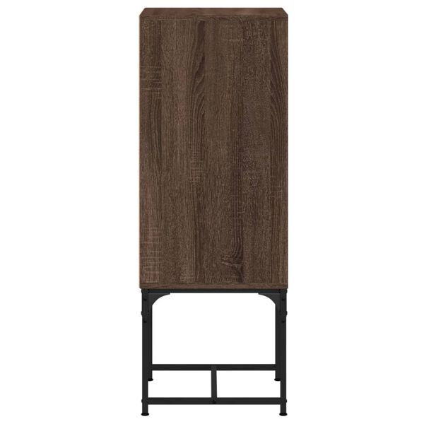 vidaXL Βοηθητικό Ντουλάπι Καφέ Δρυς 35x37x100 εκ. Γυάλινες Πόρτες