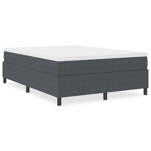 vidaXL Κρεβάτι με ελατήρια Σκούρο γκρι 140 x 190 cm Βελούδο