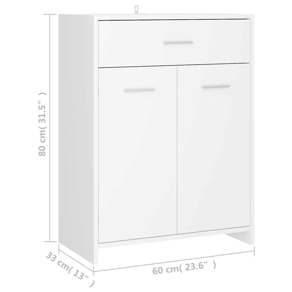 vidaXL Ντουλάπι Μπάνιου Λευκό 60 x 33 x 80 εκ. από Επεξ. Ξύλο
