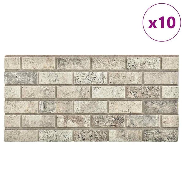 vidaXL Πάνελ Τοίχου 3D 10 τεμ. Σχέδιο Τούβλα Χρώμα Άμμου EPS