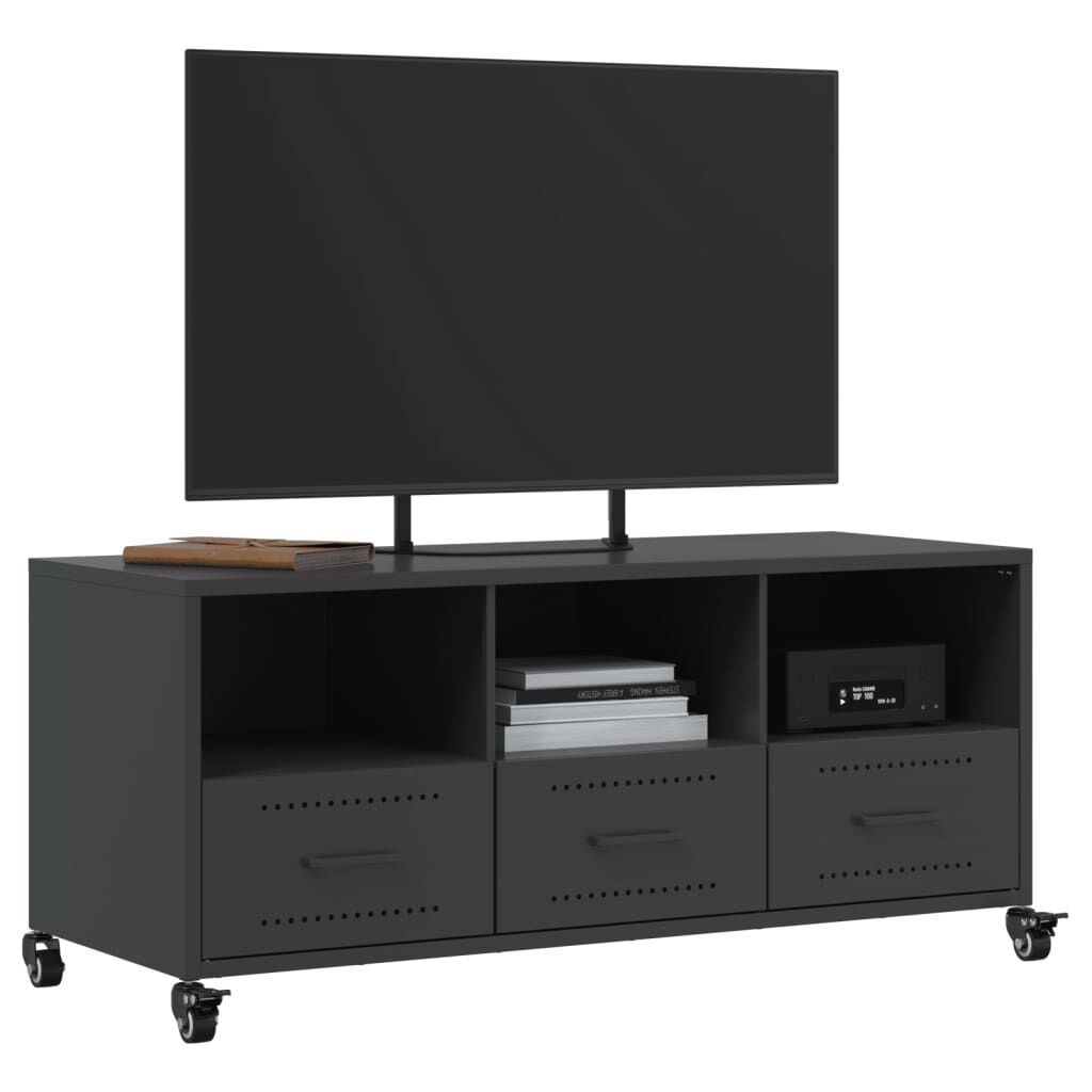 vidaXL Έπιπλο Τηλεόρασης Μαύρο 100,5x39x43,5 εκ. Ατσάλι