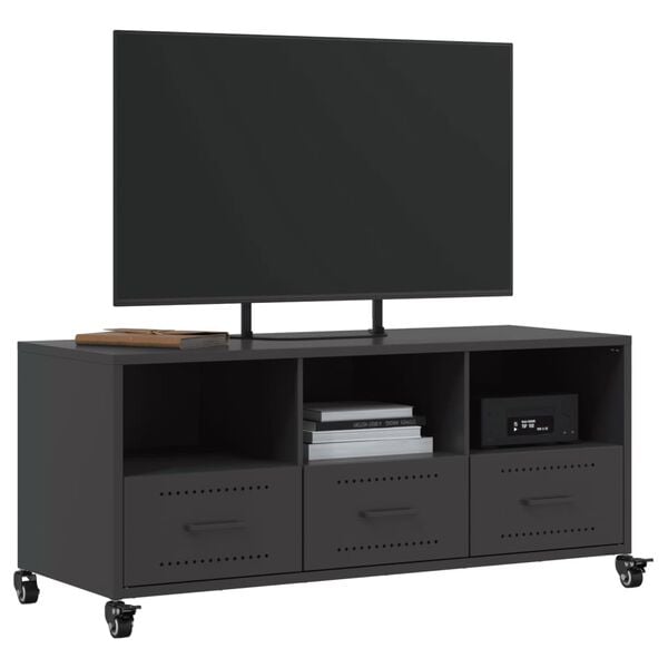 vidaXL Έπιπλο Τηλεόρασης Μαύρο 100,5x39x43,5 εκ. Ατσάλι