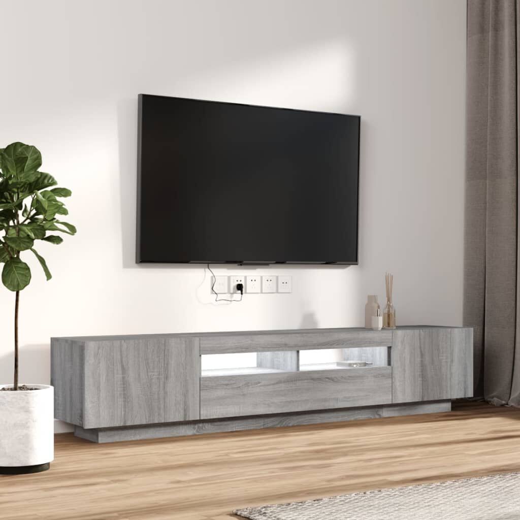 vidaXL Σετ Επίπλων Τηλεόρασης 2 Τεμαχίων LED Γκρι Sonoma Επεξεργ. Ξύλο
