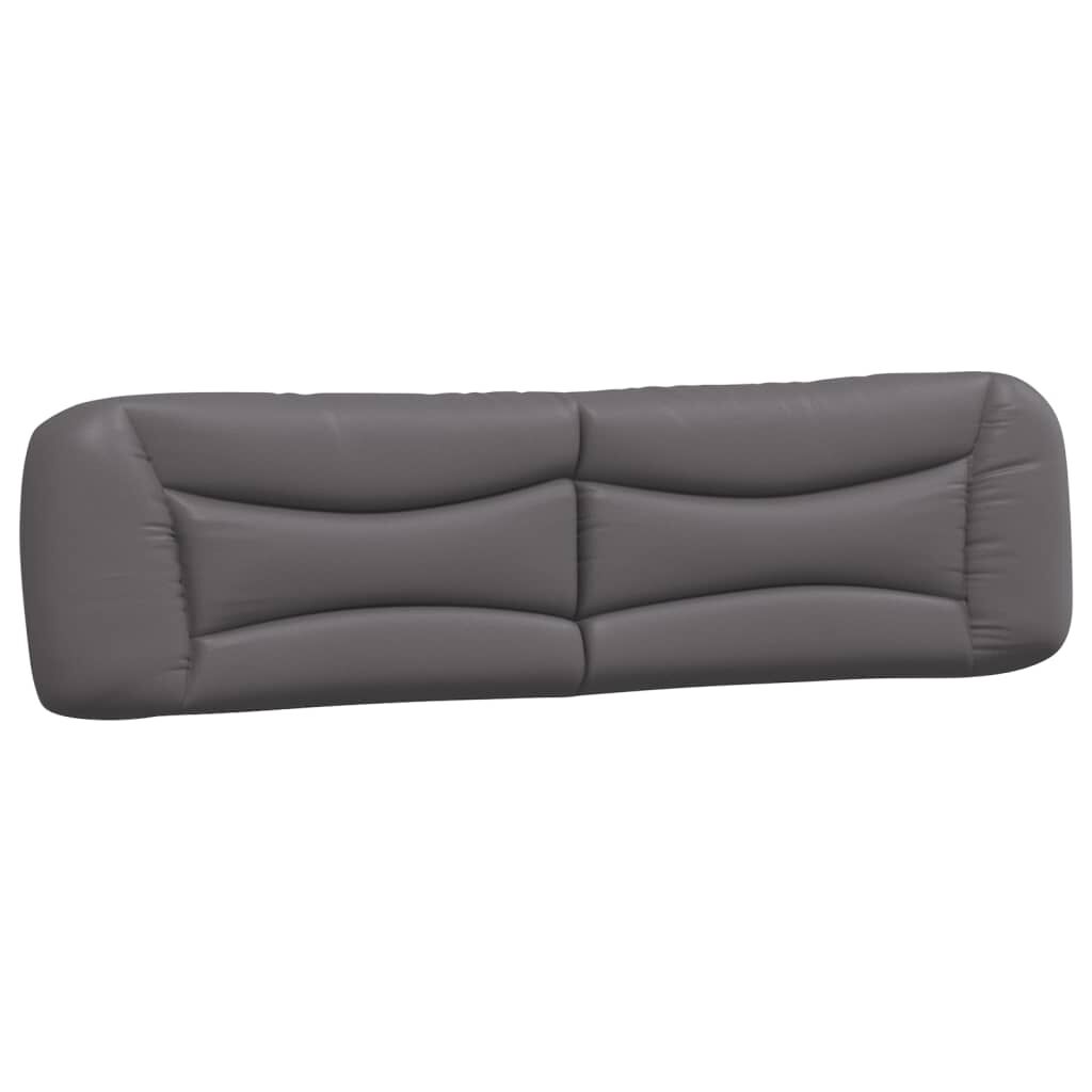 vidaXL Κρεβάτι με Στρώμα Γκρι 200x200 εκ. Συνθετικό Δέρμα