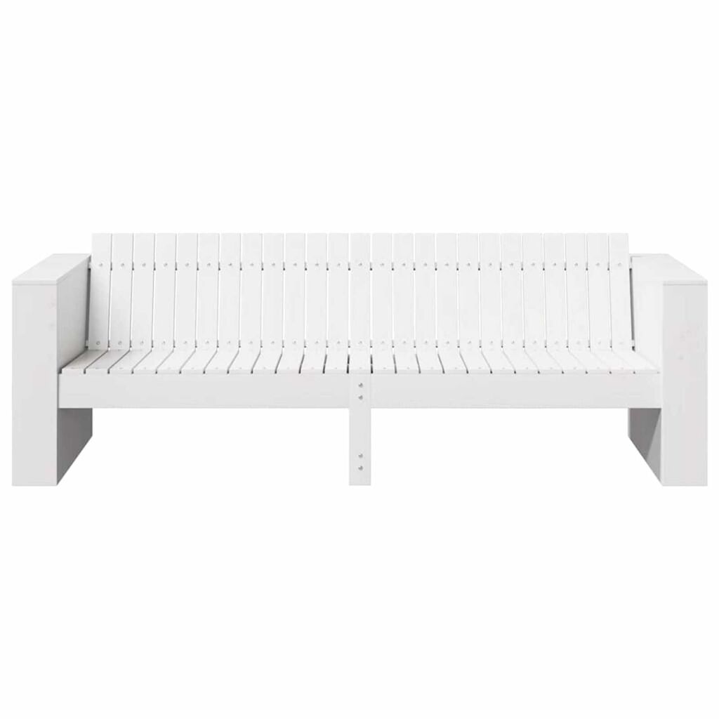 vidaXL Καναπές Κήπου Λευκό 185.5 x 60 x 62 εκ. Μασίφ ξύλο πεύκου