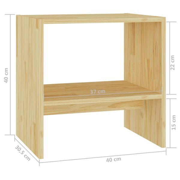 vidaXL Κομοδίνο 40 x 30,5 x 40 εκ. από Μασίφ Ξύλο Πεύκου