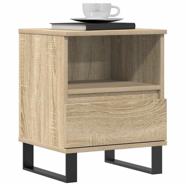 vidaXL Κομοδίνο Sonoma Δρυς 40 x 35 x 50 εκ. από Επεξεργ. Ξύλο